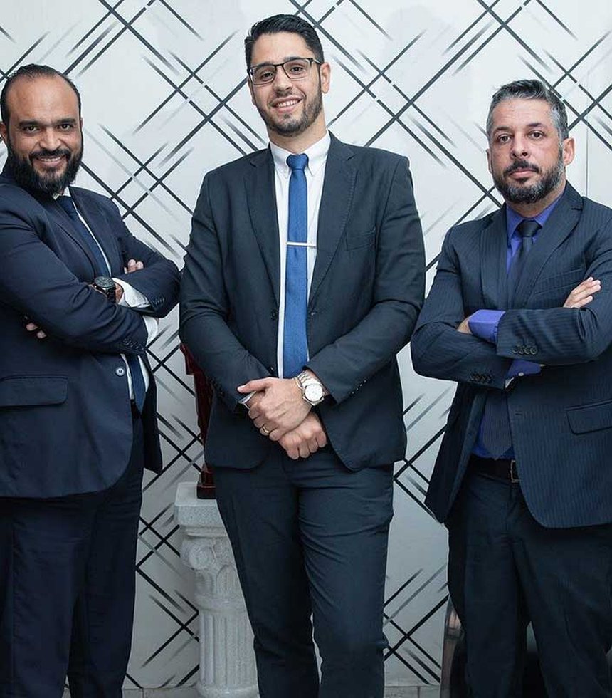 The partners of Halbrook & Vance outside the firm's Los Angeles offices