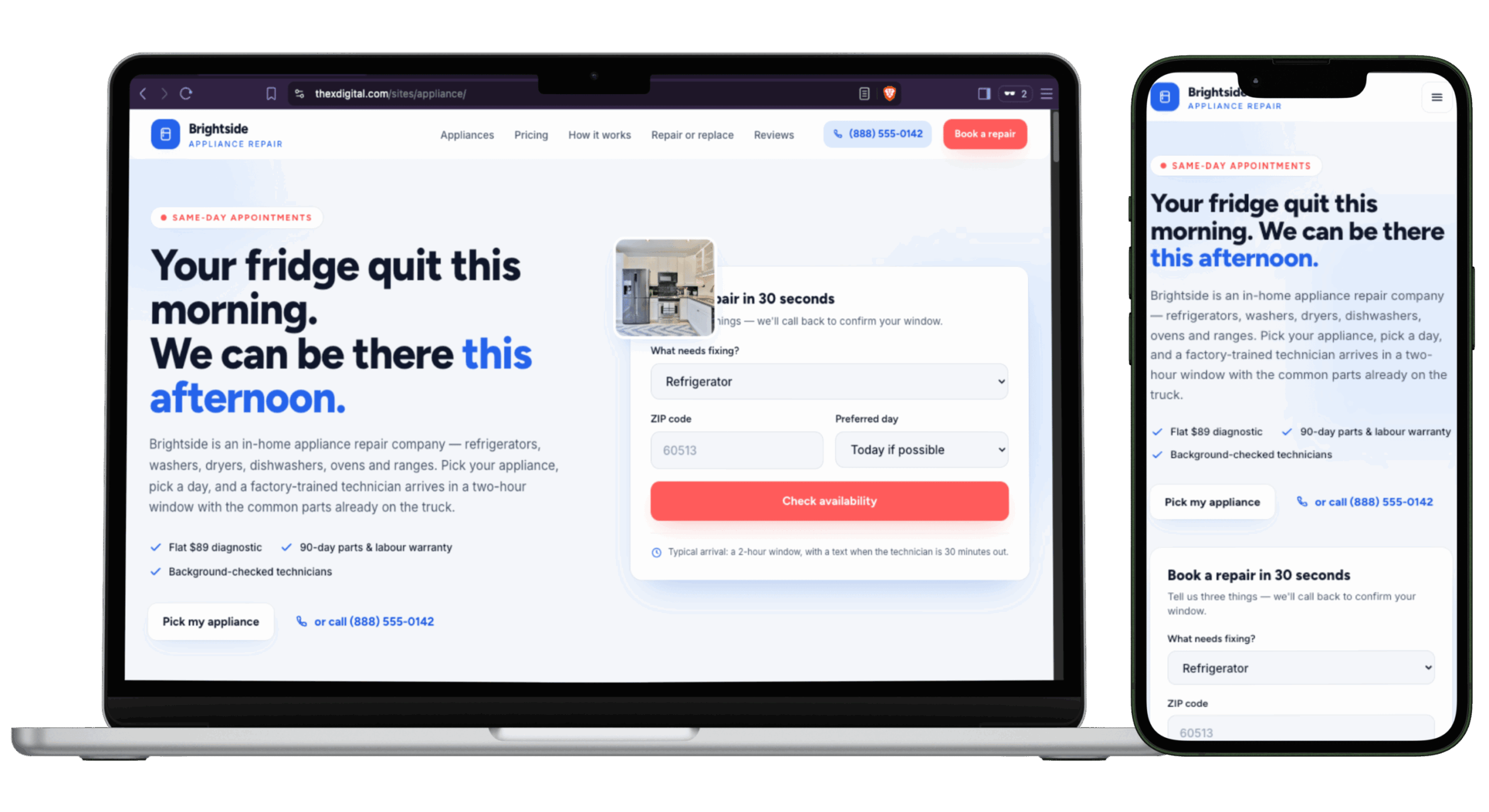 Appliance Repair Website Template For Sale – The X Digital