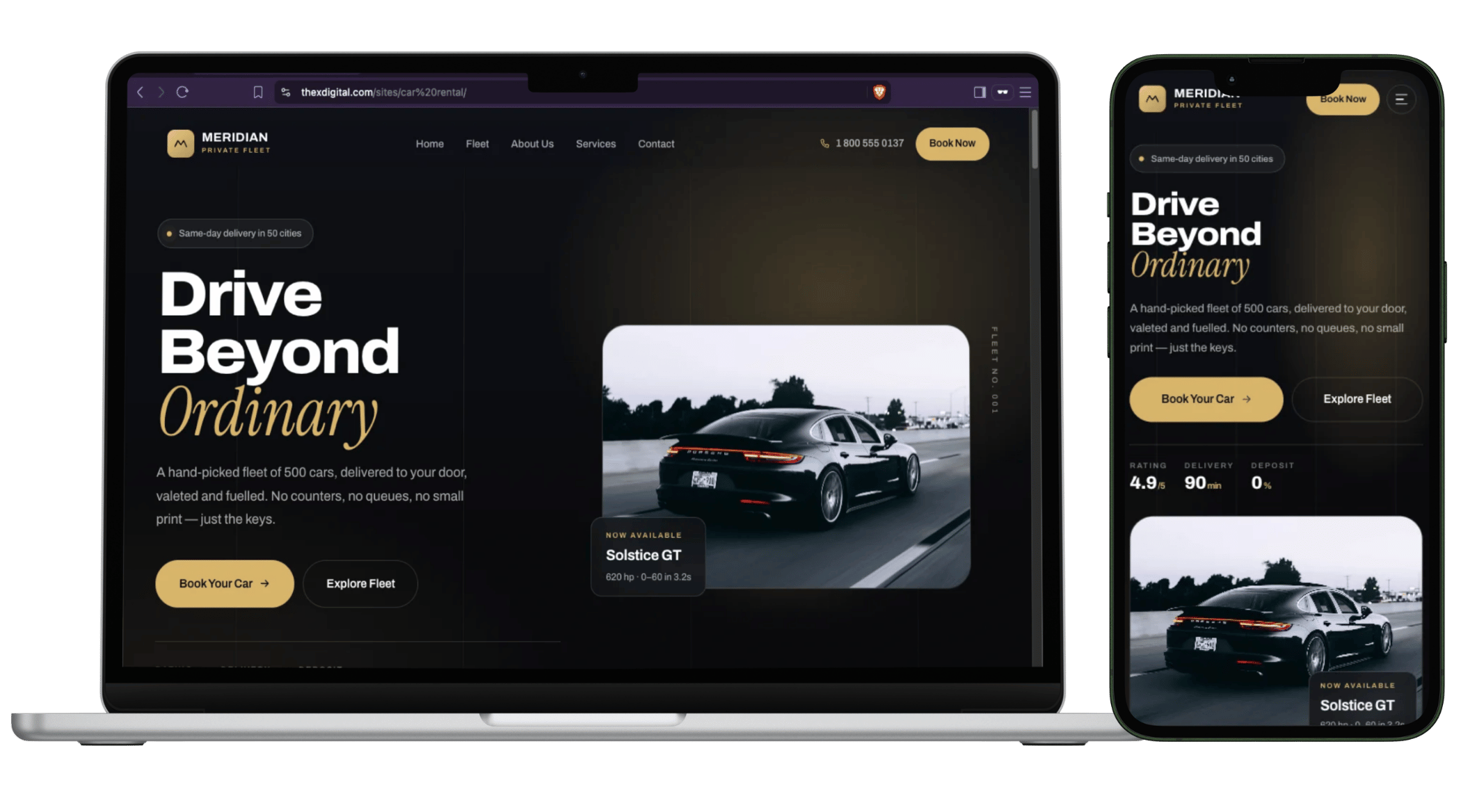 Car Rental Website Template – The X Digital