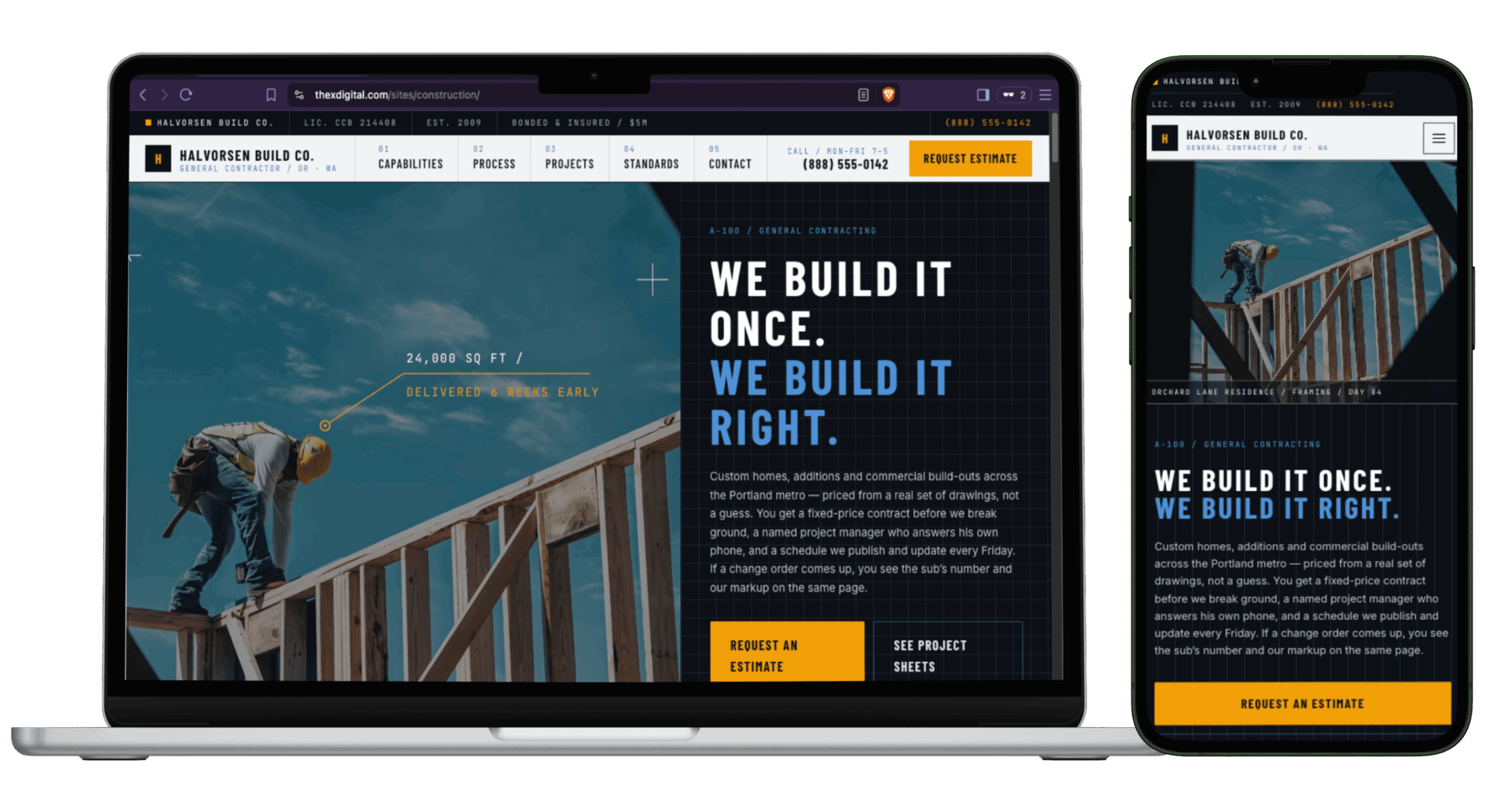 Construction Company Template for Sale – The X Digital