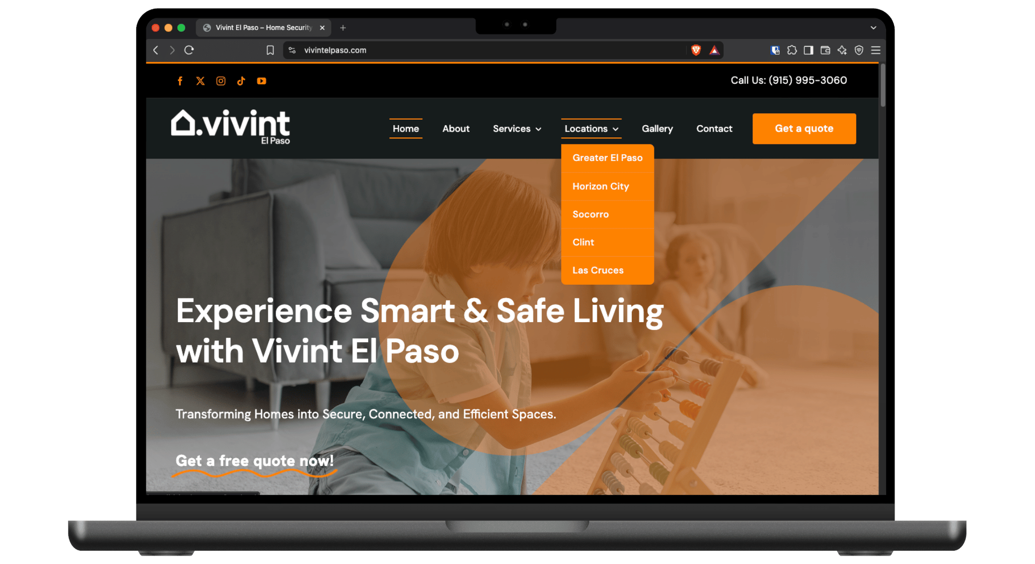Vivint El Paso – Website Hosted by The X Digital